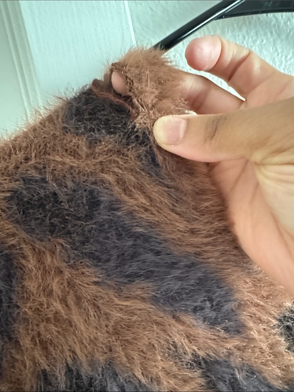 Fuzzy Leopard Print Button-Up Cardigan - Brown & Black - Picture 4 of 4